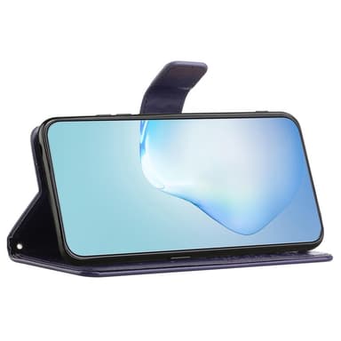 SKALO Samsung A14 4G/5G Owl Tree lompakkokotelo - Tumman violetti