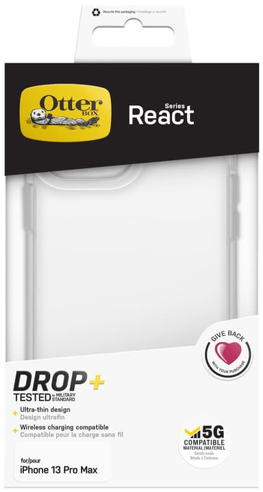 OtterBox React iPhone 13 Pro Max /12 Pro Max suojakuori (läpinäkyvä)