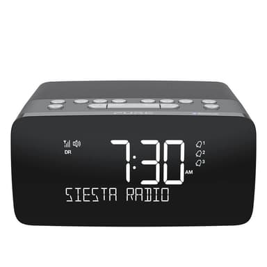 PURE FM/DAB/DAB+/BT/Qi Siesta Charge Kelloradio Grafit