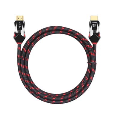 NÖRDIC-SERTIFIOIDUT KAAPELIT 3 m Ultra High Speed ​​HDMI 2.1 8K 60Hz 4K 120Hz 48Gbps Dynamic HDR eARC VRR Nylon punottu kaapeli kullatut liittimet