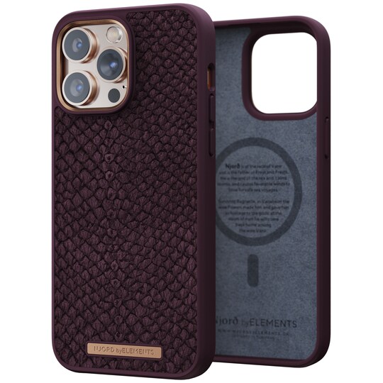 NJORD byELEMENTS iPhone 14 Pro Max Salmon Leather MagSafe suojakuori