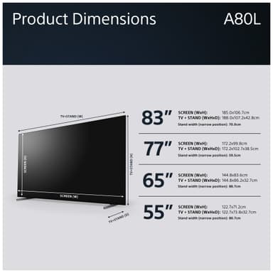 Sony Bravia 65” A80L 4K OLED älytelevisio (2023)