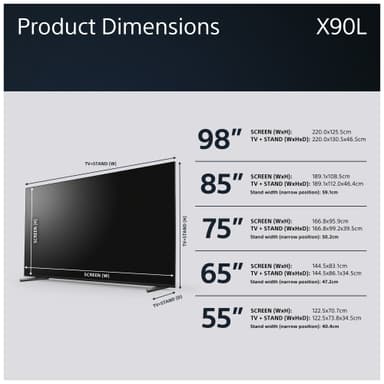 Sony Bravia 65” X90L 4K Full Array LED älytelevisio (2023)