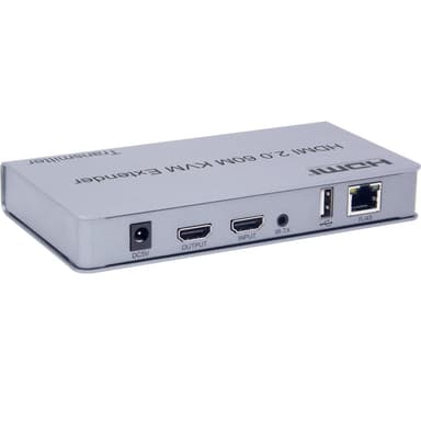 NÖRDIC-järjestelmän laajennus HDMI 4K60Hz:lle, silmukkalähtö 2xUSB ja R/L-stereo Cat6:n yli 60 metriin asti