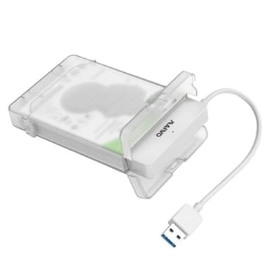 Maiwo K104 5 Gb/s USB3.1 2,5"" HDD/SSD SATA III -sovitin 10 cm kaapelilla, USB A ja läpinäkyvä muovinen kaappi