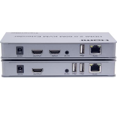 NÖRDIC-järjestelmän laajennus HDMI 4K60Hz:lle, silmukkalähtö 2xUSB ja R/L-stereo Cat6:n yli 60 metriin asti