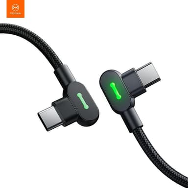 Mcdodo CA-8081 vino USB C–vino USB C -kaapeli, 3 A 60 W, synkronointiin ja nopeaan lataukseen, LEDillä, musta, 2 m