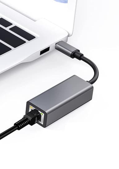 NÖRDIC USBC Giga Ethernet -verkkosovitin 17 cm Space Grey, alumiinia