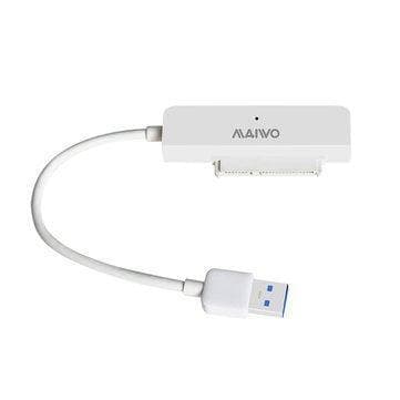 Maiwo K104 5 Gb/s USB3.1 2,5"" HDD/SSD SATA III -sovitin 10 cm kaapelilla, USB A ja läpinäkyvä muovinen kaappi