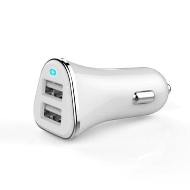 NÖRDIC nopea autolaturi 2x2, 4 A-porttia USB, yhteensä 3,4 A