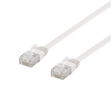 NÖRDIC Cat6 U / UTP Flat-verkkokaapeli 5m 250mHz kaistanleveys ja 10Gbps: n lähetysnopeus valkoinen