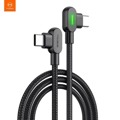 Mcdodo CA-8081 vino USB C–vino USB C -kaapeli, 3 A 60 W, synkronointiin ja nopeaan lataukseen, LEDillä, musta, 2 m
