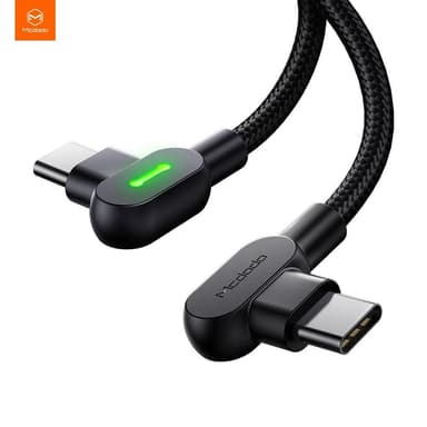 Mcdodo CA-8081 vino USB C–vino USB C -kaapeli, 3 A 60 W, synkronointiin ja nopeaan lataukseen, LEDillä, musta, 2 m