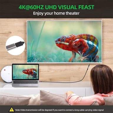 NÖRDIC 2m USB3.2 SuperSpeed ​​​​USB 5Gbps USB-C-C-jatkokaapeli, jossa Power Delivery 60W ja 4K60Hz video