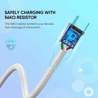 Ugreen USB C uros USB urospuolinen lataus 3A 480Mbps 50cm valkoinen
