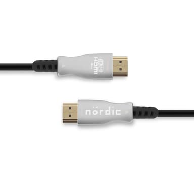 NÖRDIC 25 m Active AOC optinen kuitukaapeli HDMI 2.1 8K 60 Hz, 4K 120 Hz, 48 Gb/s, Dynamic HDR, eARC, VRR, RTX 3080 3090 -yhteensopiva