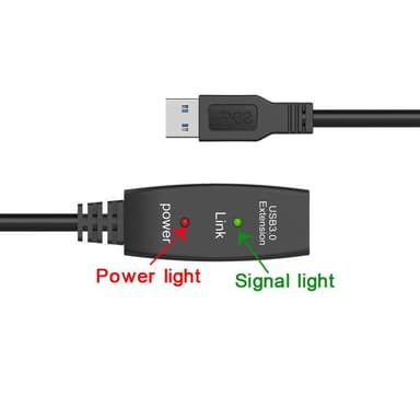 NÖRDIC aktiivinen 5 m USB3.1 -jatkojohto, 5 Gb/s laajennus, USB A uros–naaras laitteille Xbox, PS5, Oculus, tulostin, skanneri, Playstation, VR