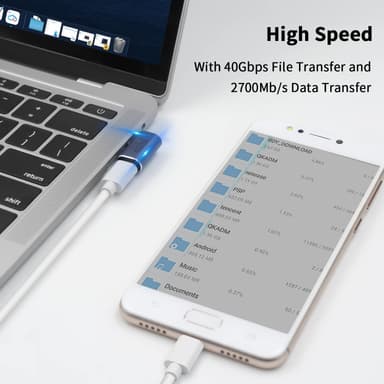 NÖRDIC USB4 kulmikas sovitin uros-naaras 40G 8K30Hz PD100W