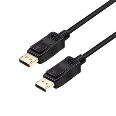 NÖRDIC 2 m Displayport–Displayport Kaapeli ver 1,4 UHD, 8K 60 Hz, 32,4 Gb/s, 10-bittinen HDR, kaksoissuojattu, puhdasta kuparia 99,99 %