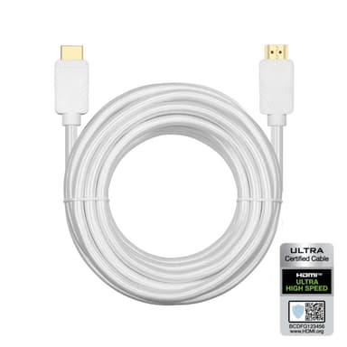 NÖRDIC CERTIFIED CABLE  Sertifioitu 5m Ultra High Speed ​​HDMI 2.1 8K 60Hz 4K 120Hz 48Gbps Dynamic HDR eARC VRR nailonpunottu kaapeli kullattu
