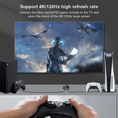 NÖRDIC HDMI-kytkin 2 - 1 8K60Hz 4K120Hz 48Gbps HDR HDCP2.3 Surround 7.1 CEC