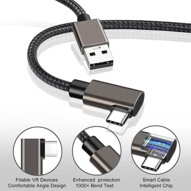 NÖRDIC VR Link -kaapeli 3 m USB3.2 Gen USB-C - 5 Gbps 3A nopea lataus Oculus Quest 2 Super Speed ​​​​USB