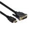 NÖRDIC 2 m kaapeli HDMI High Speed–DVI-D, Single Link 18+1, tarkkuus 1920x1200, 60 Hz 5.1 Gb/s, puhdasta kuparia 99,99 %