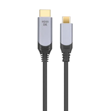 NÖRDIC 1 m kaapeli USB-C - HDMI 2.1 8K30Hz 4K120Hz 48Gbps HDR Yhteensopiva Thunderbolt 3:n ja 4:n kanssa