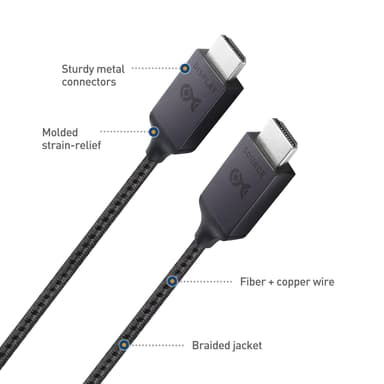 Cable Matters sertifioitu erittäin nopea HDMI2.1 AOC optinen kuitukaapeli 5 m 8K 60 Hz 4K 120 Hz 48 Gb/s Dynamic HDR, eARC, VRR