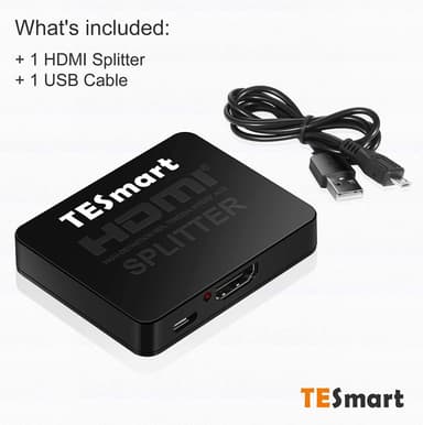 NÖRDIC HDMI jakaja, 1–2 UHD HDMI 4K 30 Hz, 10,2 Gb/s, LPCM 7.1 Dolby TrueHD, Dolby Digital Plus DTS-HD Master Audio