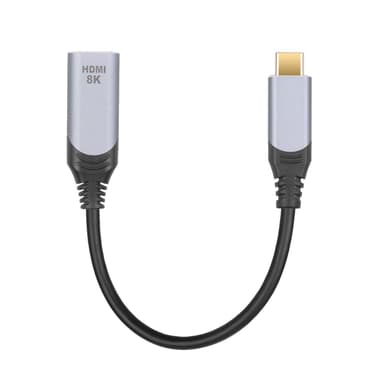 NÖRDIC 20 cm sovitin USB-C HDMI 2.1 8K30Hz 4K120Hz 48Gbps HDR Yhteensopiva Thunderbolt 3 ja 4 kanssa