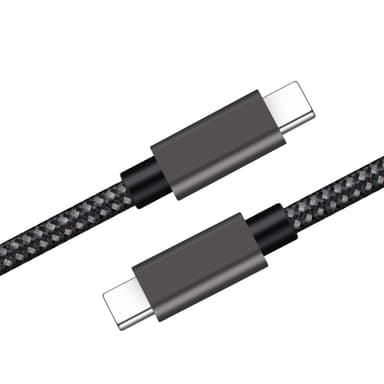 NÖRDIC 2m USB C 3.1 USB C Nylon Braided Kaapeli Pika lataus 3A Gen1 5Gbps Power Delivery PD 60W