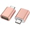 NÖRDIC USB A 3.0 OTG naaras–USB C uros -sovitin, alumiinia, ruusukulta, OTG–USB-C -sovitin lataukseen ja synkronointiin