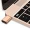 NÖRDIC USB A 3.0 OTG naaras–USB C uros -sovitin, alumiinia, kulta, OTG USB-C sovitin lataukseen ja synkronointiin