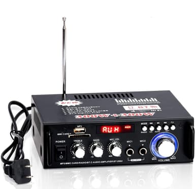 NÖRDIC Bluetooth 5.0 Stereovahvistin 2x40W AUX / USB / BT Audiovahvistin FM 2xMIC-tulolla