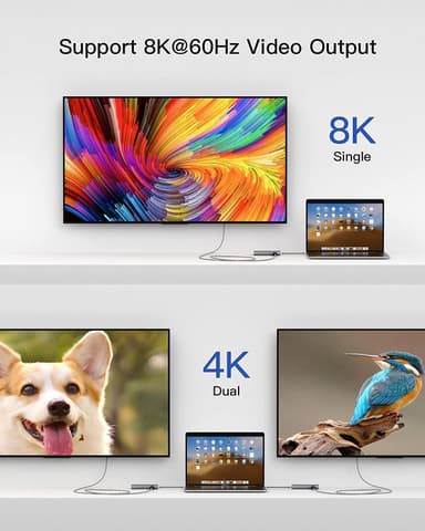 NÖRDIC lyhyt USB4-kaapeli 14cm 40Gbps data 8K video PD 100W yhteensopiva Thunderbolt 3:n kanssa