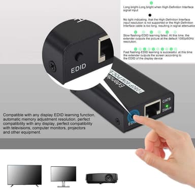 NÖRDIC HDMI Cat6 -laajennus, 60 m, 1080p 60 Hz, HD EDID -toiminto, HDMI-laajennus, Plug & Play