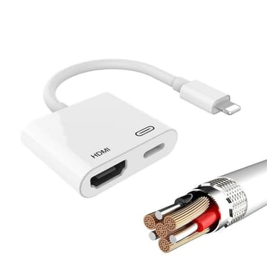 NÖRDIC Lightning-sovitin 1–2 porttia 1x HDMI 1080 p ja 1x Lightning