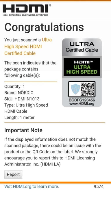 NÖRDIC CERTIFIED CABLES 1m Ultra High Speed HDMI 2.1 8K 60Hz 4K 120Hz 48Gbps Dynamic HDR eARC VRR nylonflätad kabel guldpläterade kontakter
