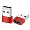 NÖRDIC USB C–OTG USB A mini -sovitin, metallia, punainen