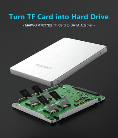 Maiwo KT037B2 ulkoinen kaappi, tukee 4 kpl Micro SD SATA RAID0:lla