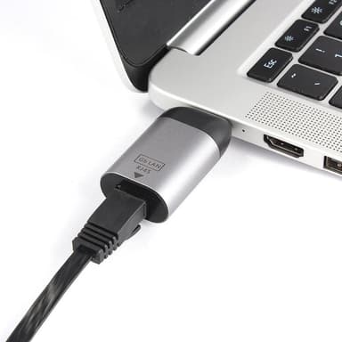 NÖRDIC USB-C - RJ45 Giga Ethernet -verkkosovitin Space Grey alumiini