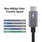 NÖRDIC Thunderbolt 3–USB C -kaapeli, 1,2 m, 40 Gb/s, Power Delivery 100 W, 5K 60 Hz kaksois-4K 60 Hz UHD, musta