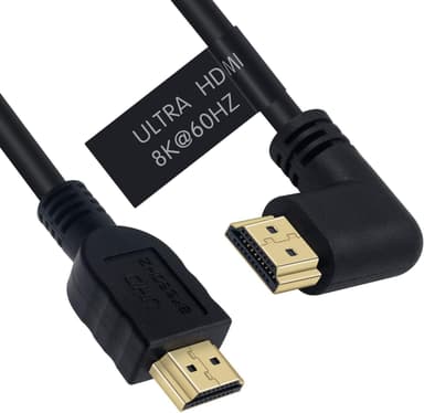 NÖRDIC 1m kulmassa HDMI 2.1 UHD 8K 60Hz 4K 120Hz 48Gbps Dynaaminen HDR eARC Pelitila VRR Dolby ATMOS kullattu