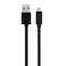 NÖRDIC 1 m USB C–USB A -kaapeli, USB3.1 Gen1, pikalataus 60 W, 5 Gb/s, 3 A, nailonpunottu, musta