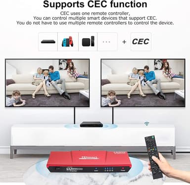 NÖRDIC HDMI 2.0 4K 60 Hz 4:4: 4 jakaja 1–4 EDID 18 Gb/s CEC HDR, Dolby ja DTS, LPCM7.1, metallia
