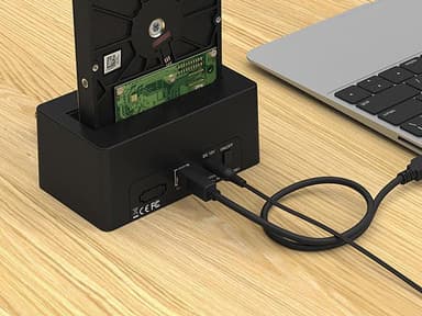 Maiwo K308H USB 3.1 GEN1 5 Gb/s:n telakointiasema 1 kpl 2,5–3,5 SATA-kiintolevylle ja SSD:lle 14 Tt saakka, UASP 3x USB3.1 -keskittimen tuki