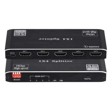 NÖRDIC jakaja 1–4 HDMI 2.0 4K 60 Hz, Ultra HD, 3D HDR 18 Gb/s, HDCP 2.2