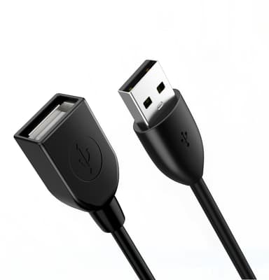 NÖRDIC USB 2.0 -jatkokaapeli USB A uros–USB A naaras, 1 m, 480 Mb/s