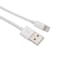 NÖRDIC Lightning-kaapeli (ei MFI) USB A, 1 m, valkoinen, 5 V 2,1 A, iPhonelle ja iPadille